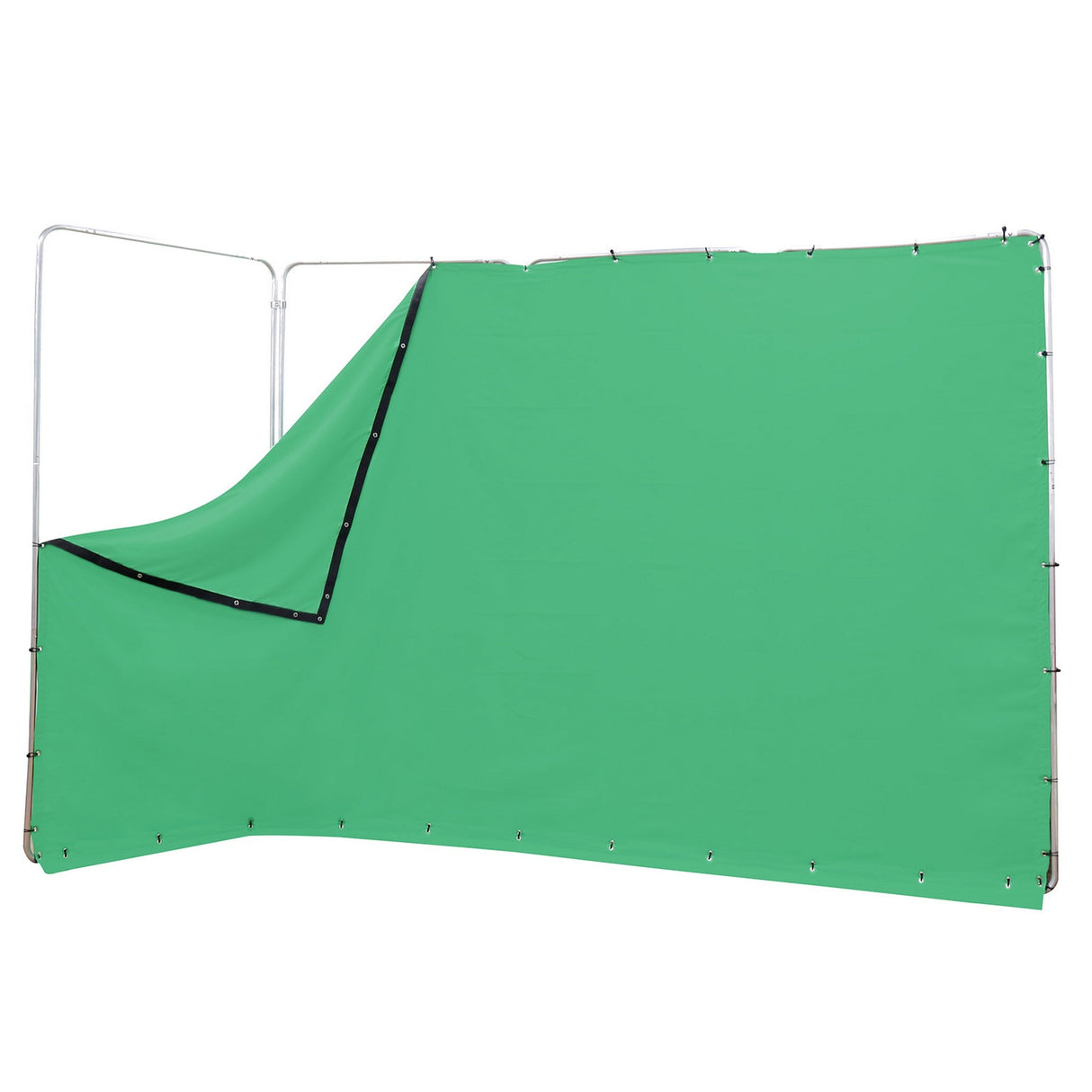 Ikan BD-13F-GRN-F Portable Panoramic Chroma Key Backdrop with Ground Cloth Green