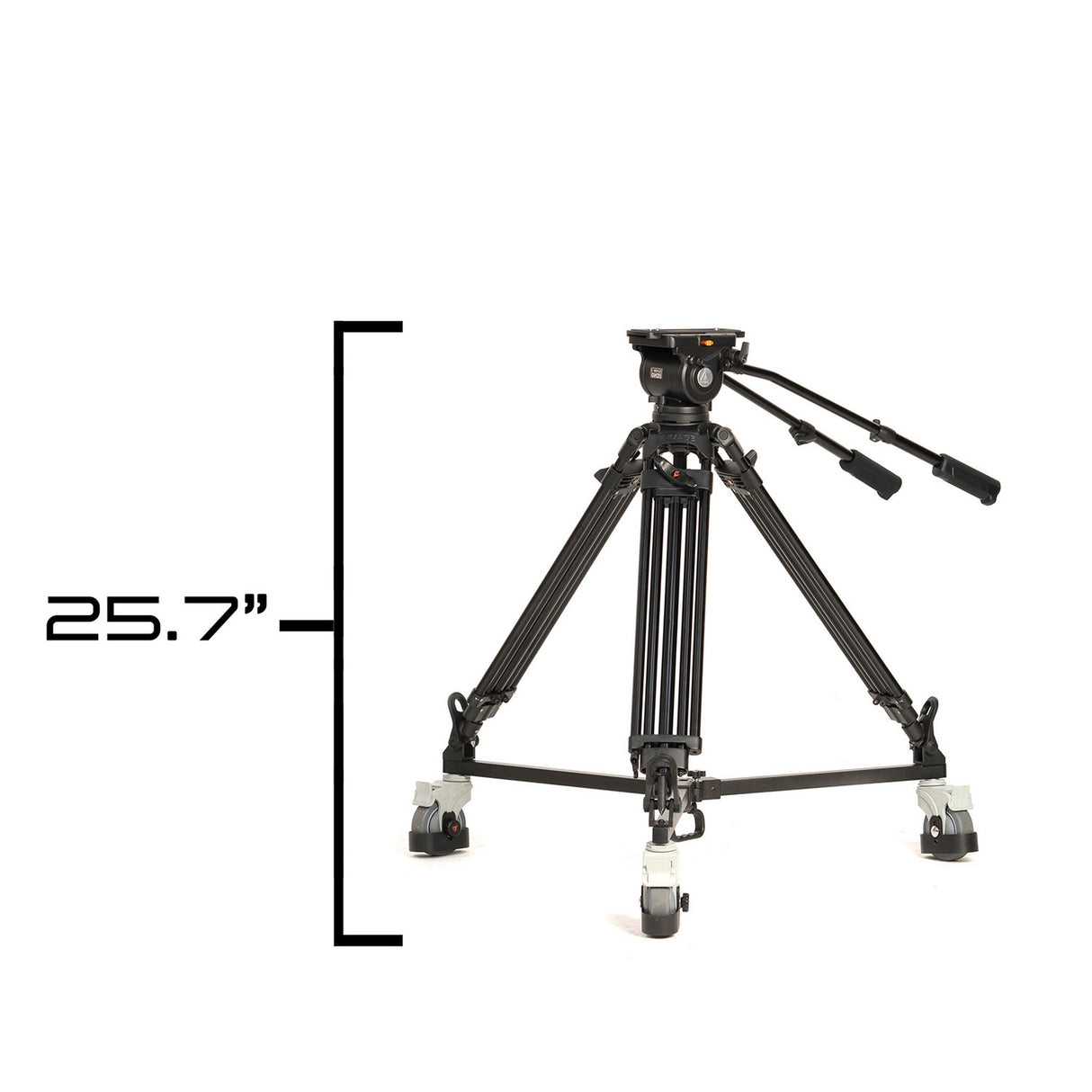 Ikan EG20A2D 2-Stage Aluminum 100mm Fluid Head Tripod and Dolly Kit with Counterbalance