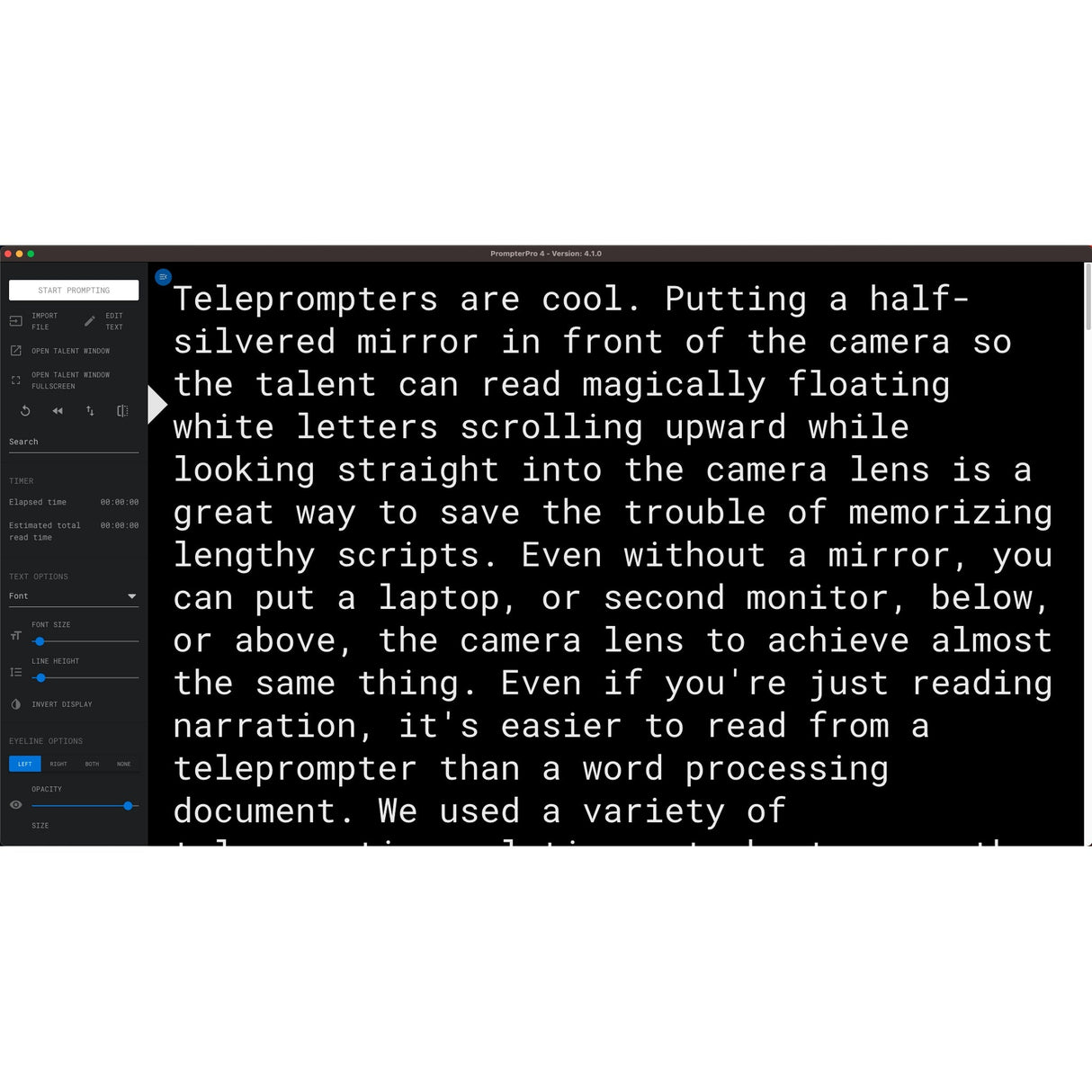 Ikan PrompterPro 4 Teleprompting Software for PC and Mac Digital Download