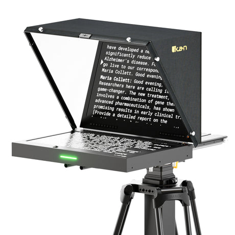 Ikan PT419W-NDI-TK Aura 19-Inch POE++ NDI Teleprompter with Full Encoding/Decoding IP Tally Light and Travel Kit