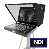 Ikan PT419W-PTZ-NDI-TK Aura 19-Inch POE++ PTZ NDI Teleprompter with Full Encoding/Decoding IP Tally Light and Travel Kit