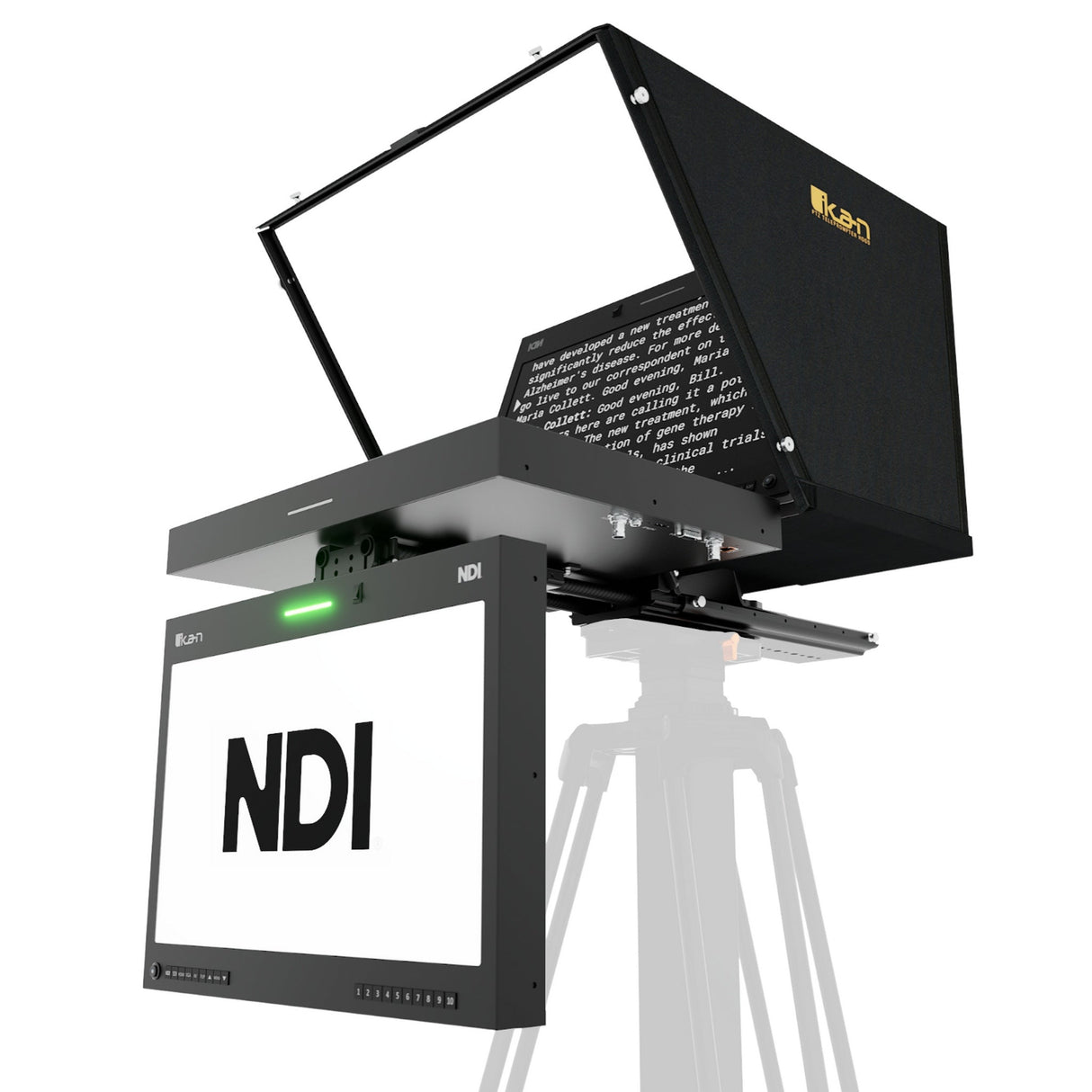 Ikan PT419W-PTZ-NDI-TMN-TK Aura 19-Inch POE++ PTZ NDI Teleprompter Talent Monitor with Full Encoding/Decoding IP Tally