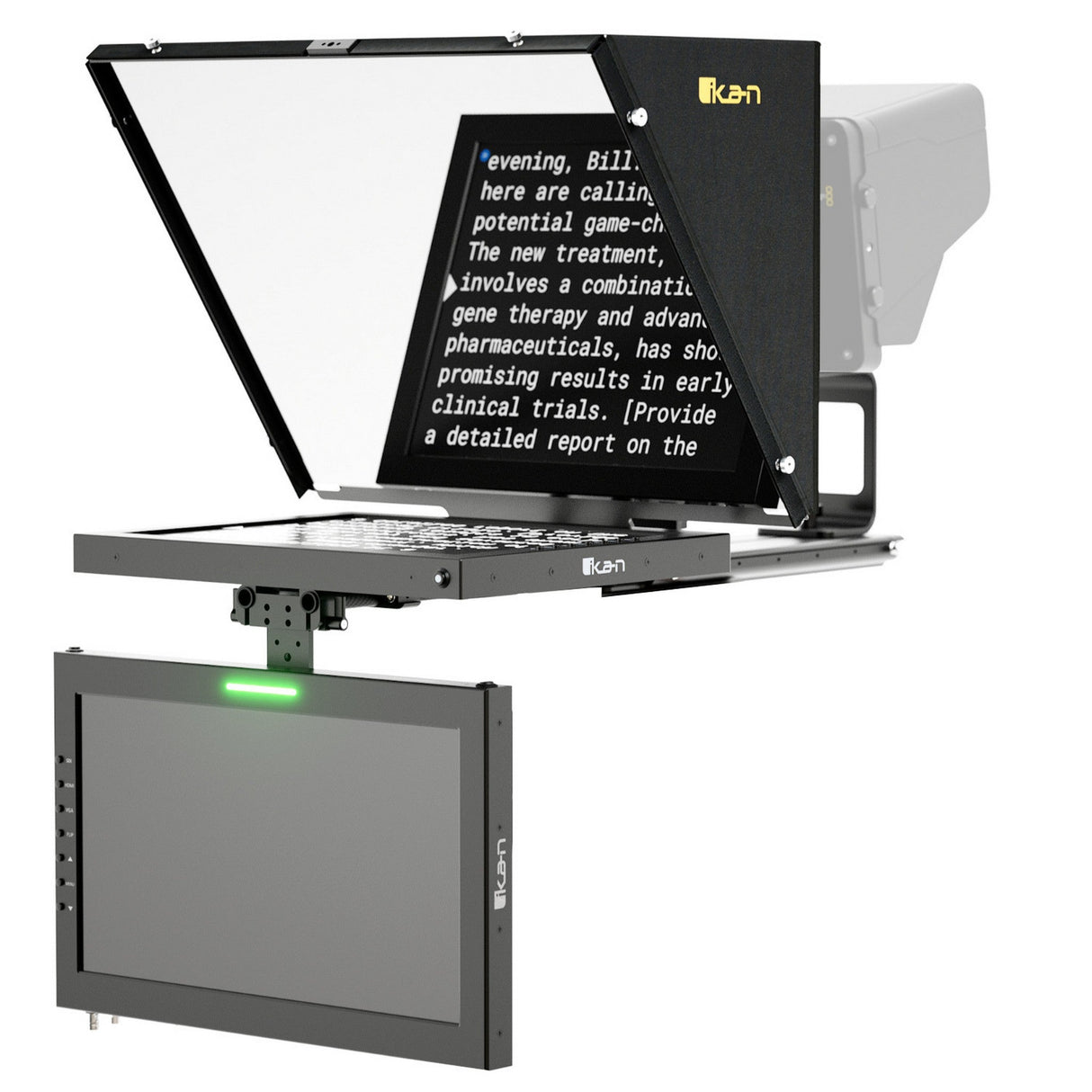 Ikan 15-Inch Teleprompter, Pedestal and Dolly Turnkey System