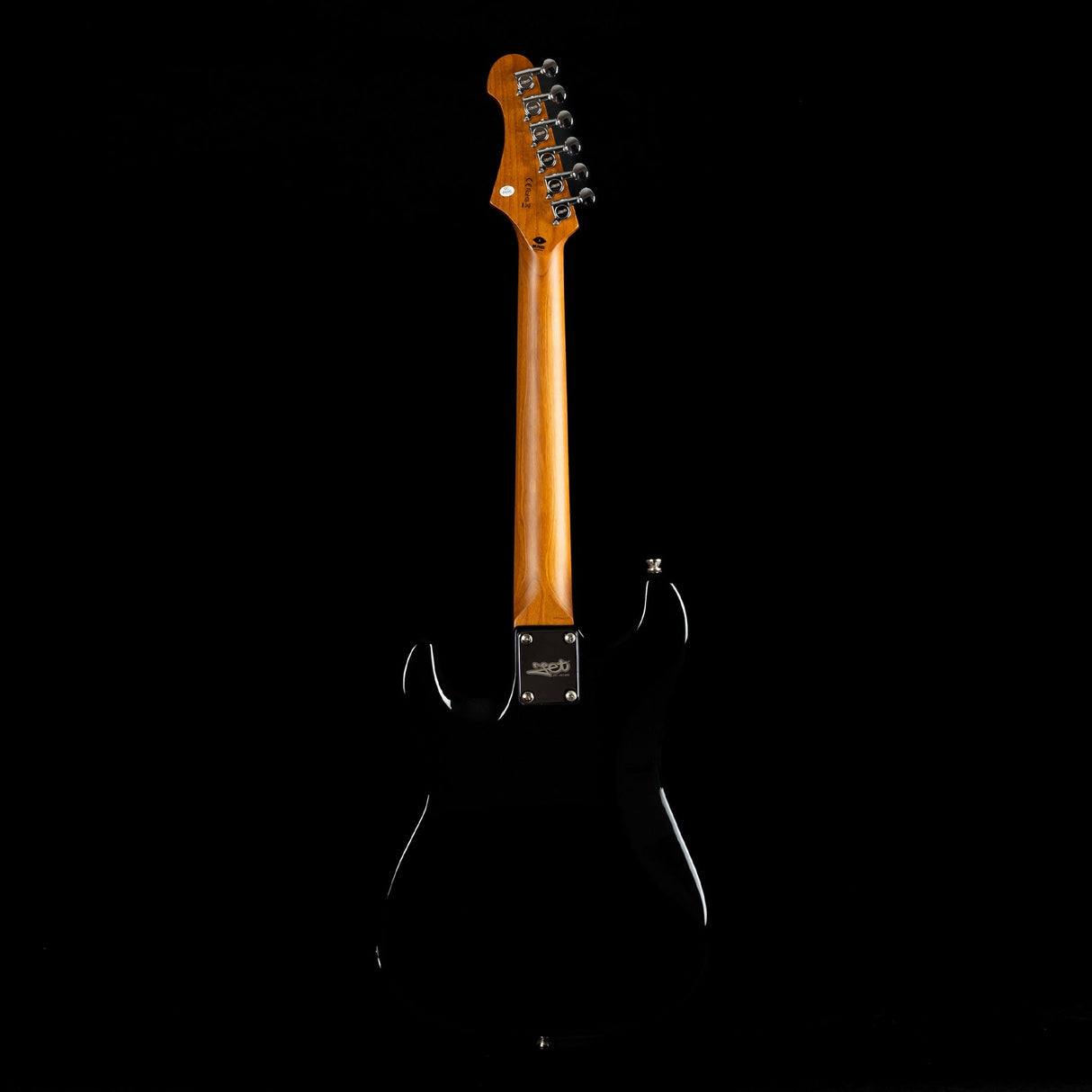 Jet Guitars JS-300 Mini Roasted Maple Electric Guitar, Black Finish