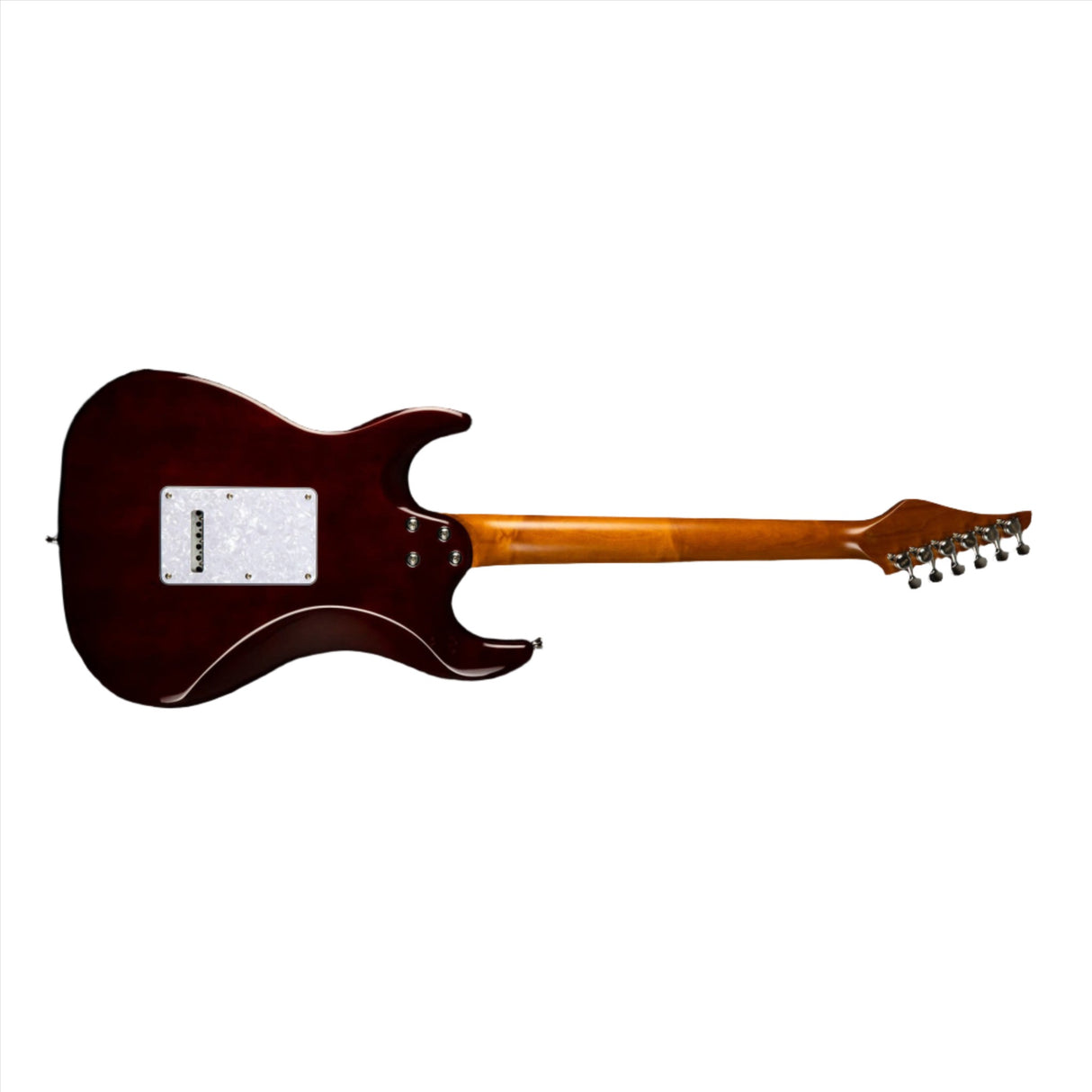 JET Guitars JS-450 QTBR HSS Transparent Brown Basswood Body with Spalted Top and Rosewood Fretboard Electric Guitar