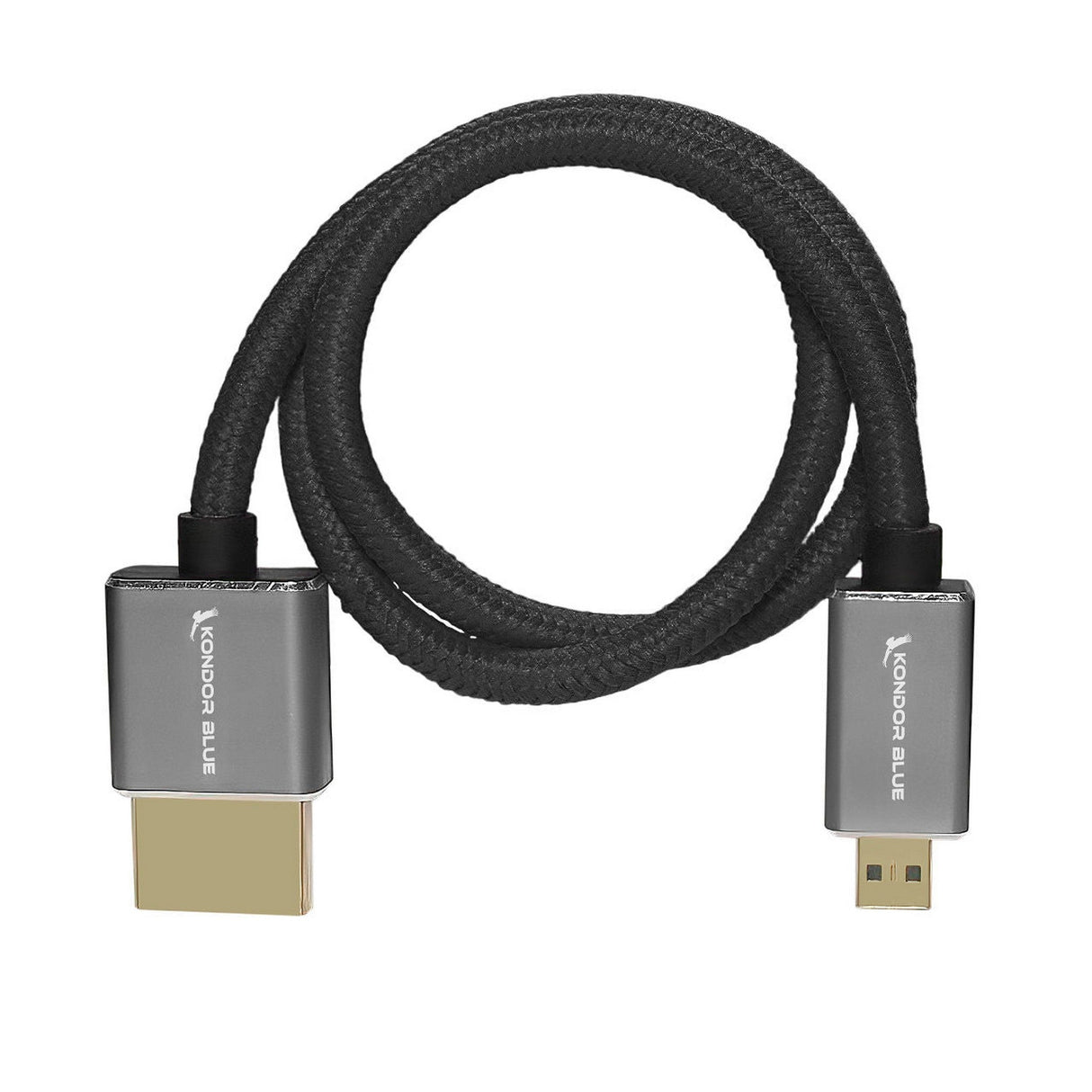 Kondor Blue 16-Inch Micro HDMI to Full HDMI Straight Cable Braided