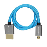 Kondor Blue 16-Inch Micro HDMI to Full HDMI Straight Cable Braided