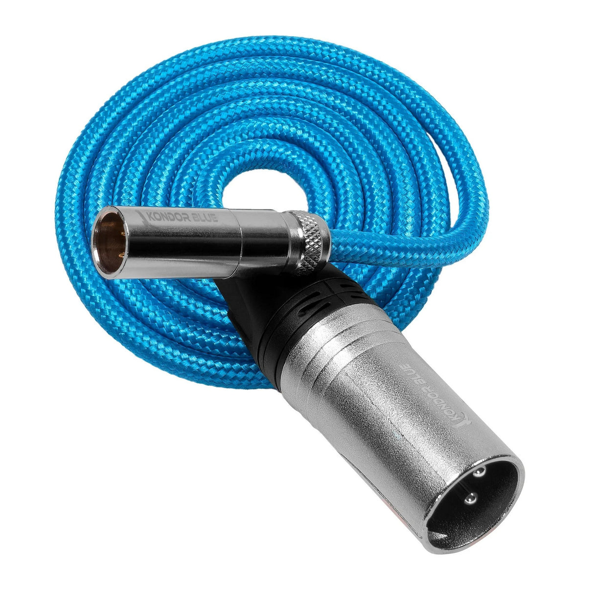 Kondor Blue 3-Foot Mini XLR Male to XLR Male Blue Braided Cable