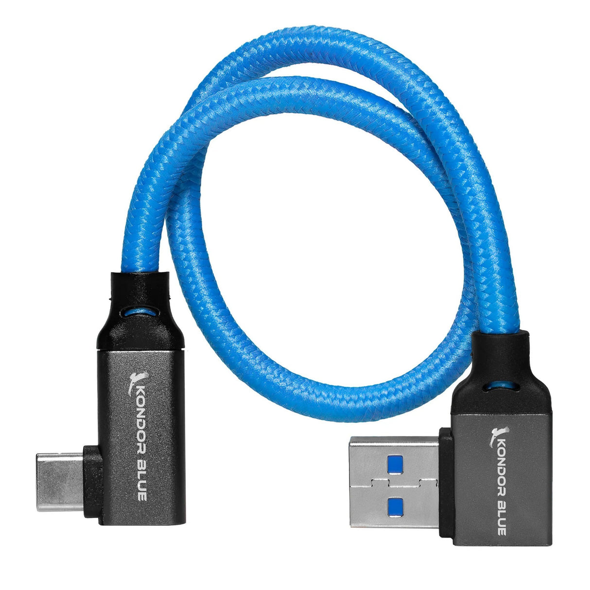 Kondor Blue 12-Inch USB-C to USB-A Right Angle to Right Angle