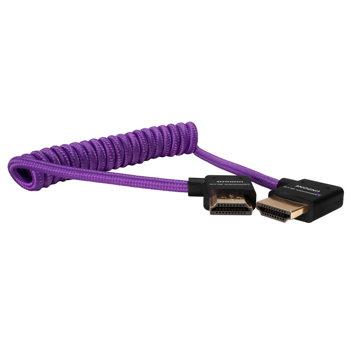 Kondor Blue 12-24-Inch Full HDMI Right Angle Braided Coiled Cable, Purple