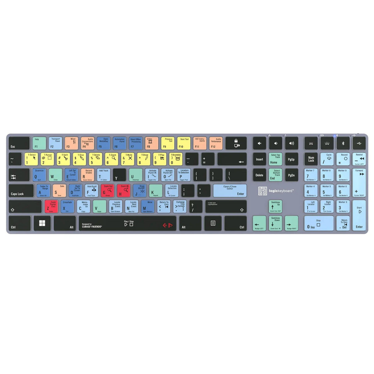 Logickeyboard TITAN Wireless Backlit Keyboard for Cubase/Nuendo, US Windows