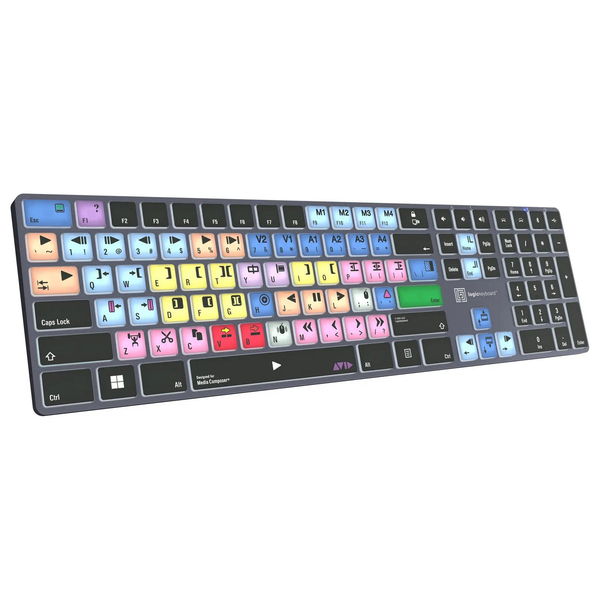 Logickeyboard TITAN Wireless Backlit Keyboard for Avid Media Composer Classic, US Windows