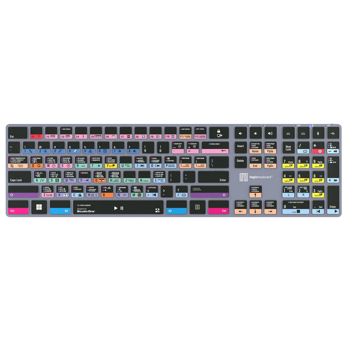 Logickeyboard TITAN Wireless Backlit Keyboard for Studio One, US Windows