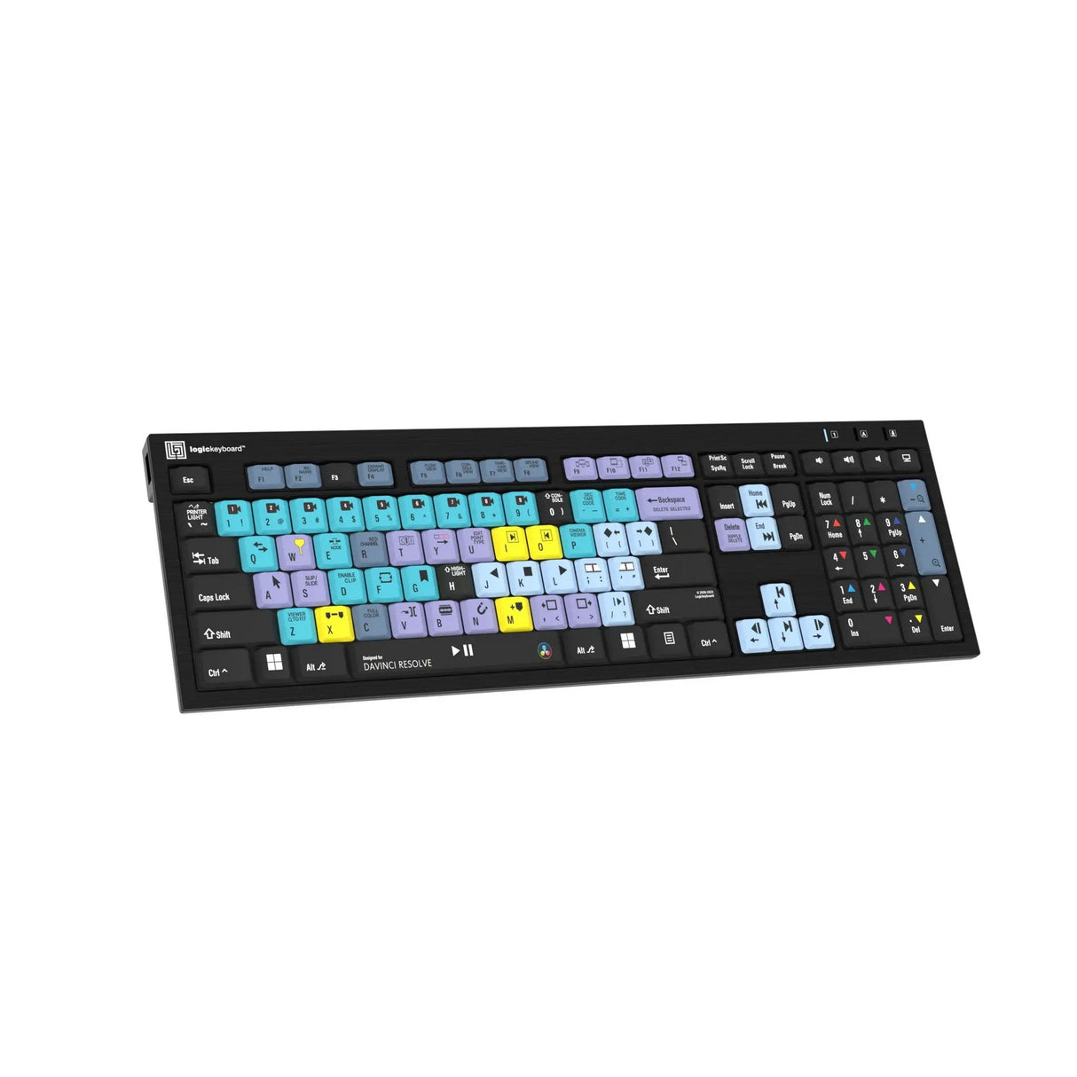 Logickeyboard DaVinci Resolve NERO Slimline Windows Keyboard, US English