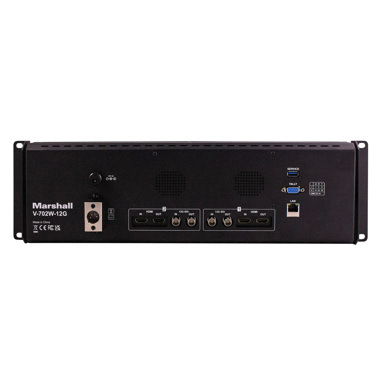 Marshall V-702W-12G 12G-SDI/HDMI Dual 7-Inch Rackmount Monitor