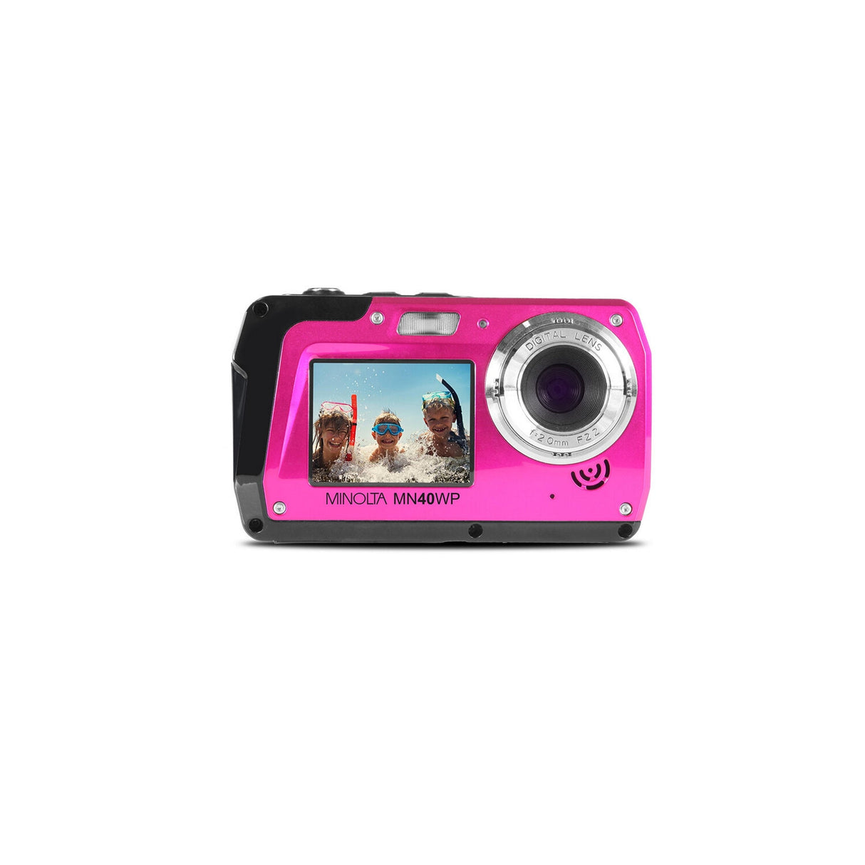 Minolta MN40WP 48 MP 2.7K Ultra HD Waterpoof Digital Camera, Pink