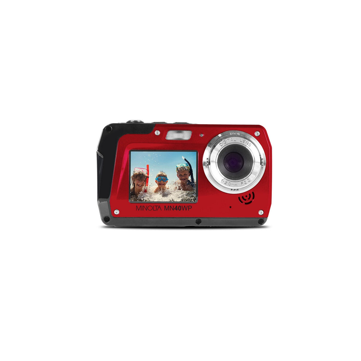 Minolta MN40WP 48 MP 2.7K Ultra HD Waterpoof Digital Camera Red