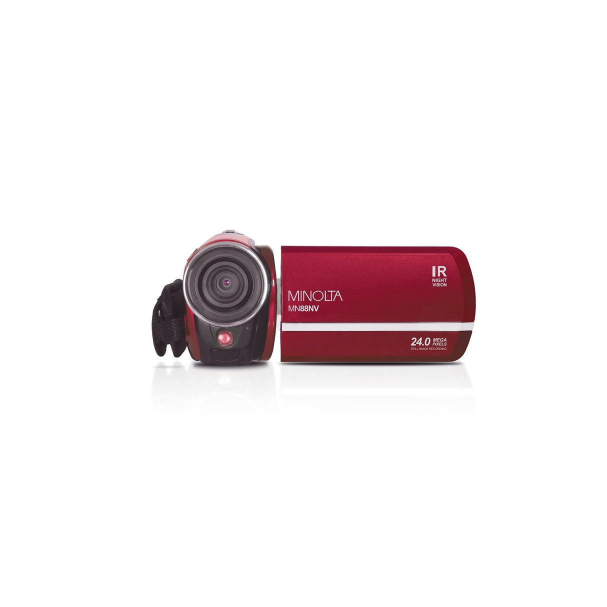 Minolta MN88NV 1080p HD 24 MP Night Vision Digital Camcorder, Red