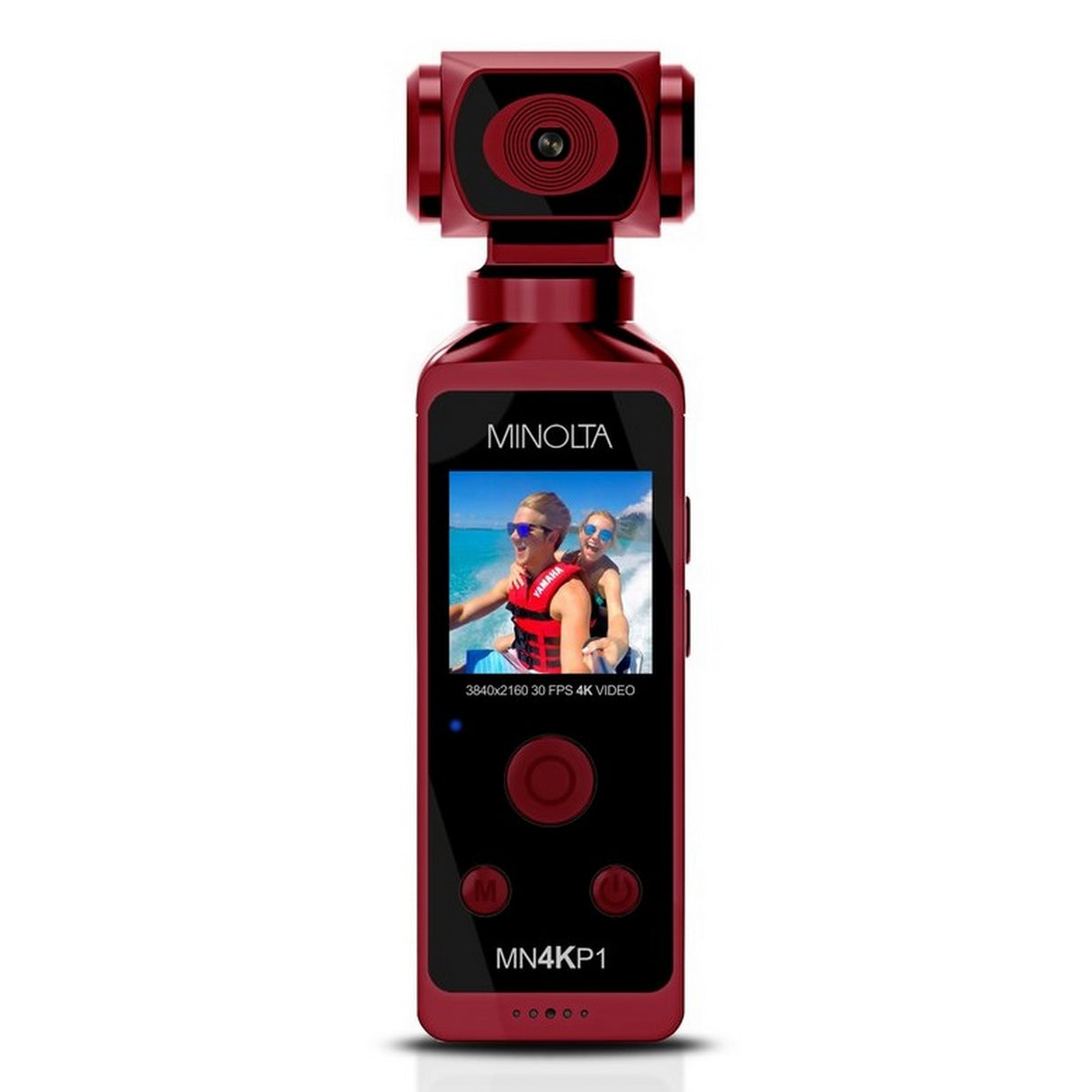 Minolta MN4KP1 Waterproof 4K Ultra HD Pocket Camcorder with WiFi, Red