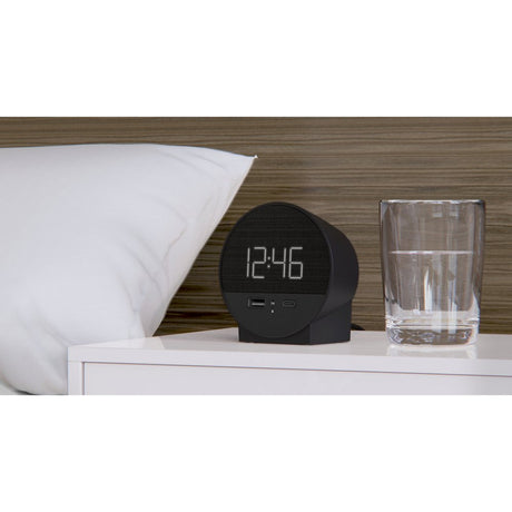 Nonstop Station O USB-C Hotel Alarm Clock, Black