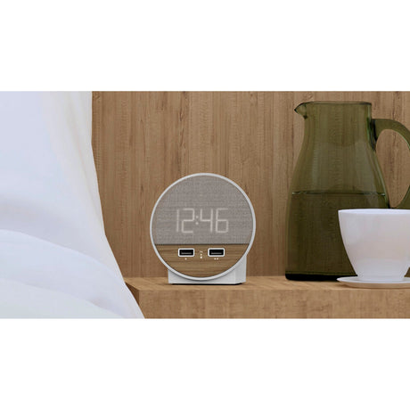 Nonstop Station O USB-C Hotel Alarm Clock, WalnutWeave