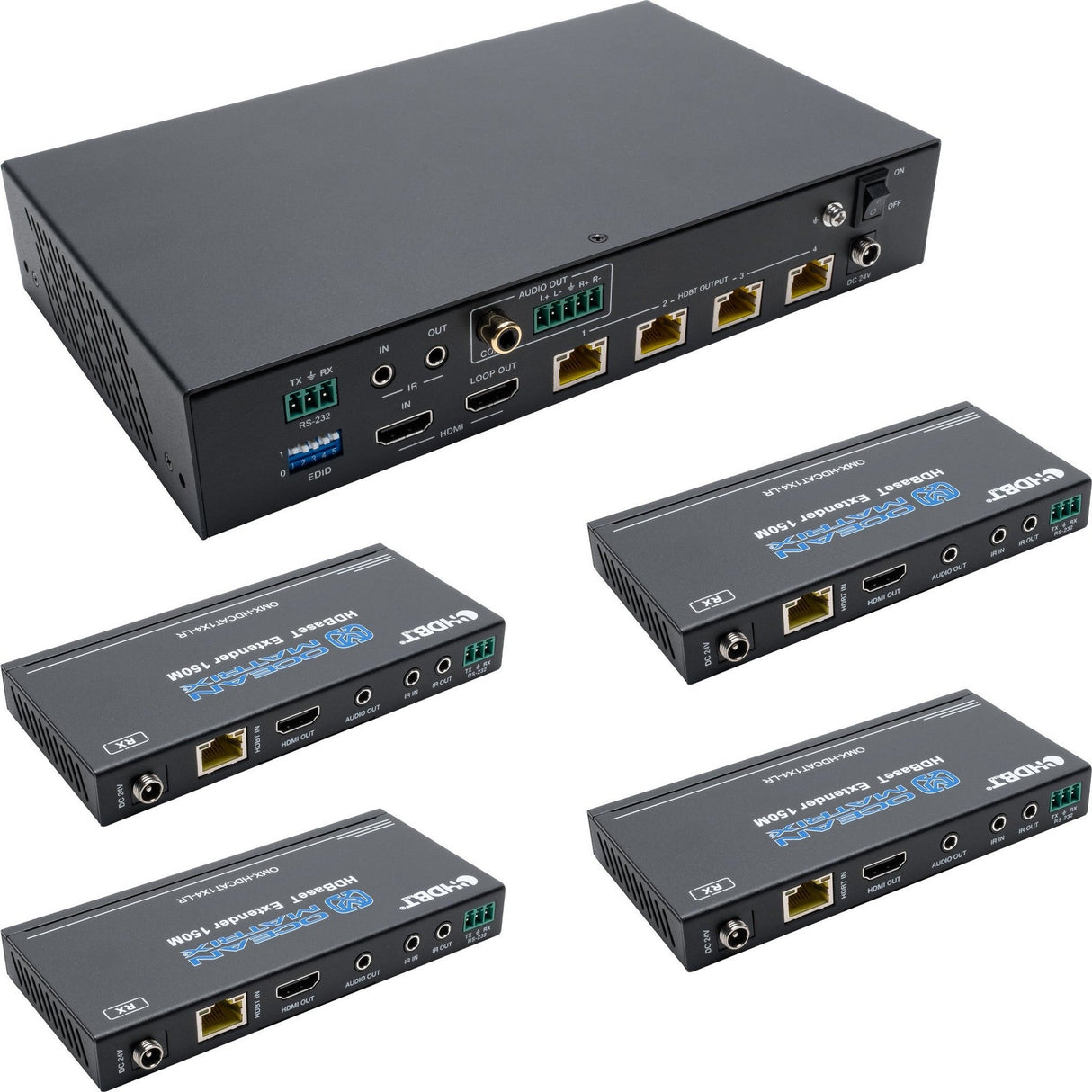 Ocean Matrix 4K60 1x4 HDBaseT Splitter and Extender Set