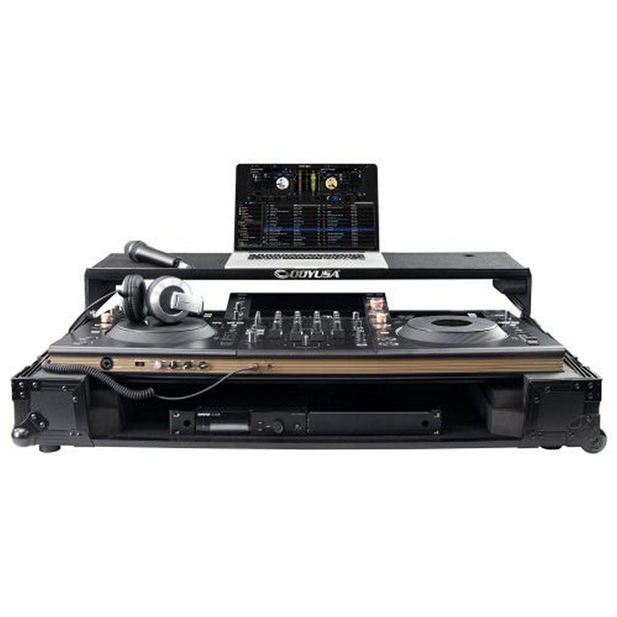 Odyssey Flight Effects Case with Glide Style Laptop Platform and Wheels for Pioneer DJ OPUS-QUAD