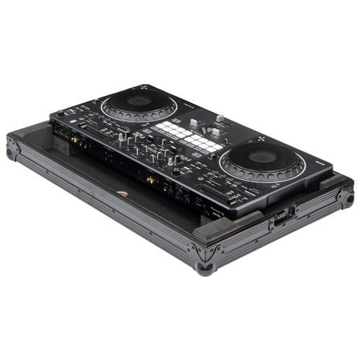 Odyssey 1U Flight Case with Glide Style Laptop Platform and Corner Wheels for Pioneer DJ DDJ-REV5