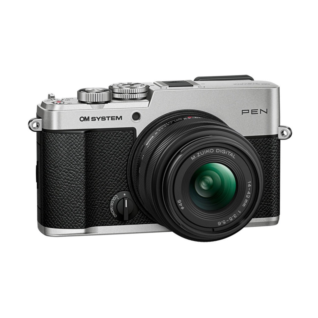 OM System PEN Mirrorless Camera with 14-42mm F3.5-5.6 III Lens, Silver