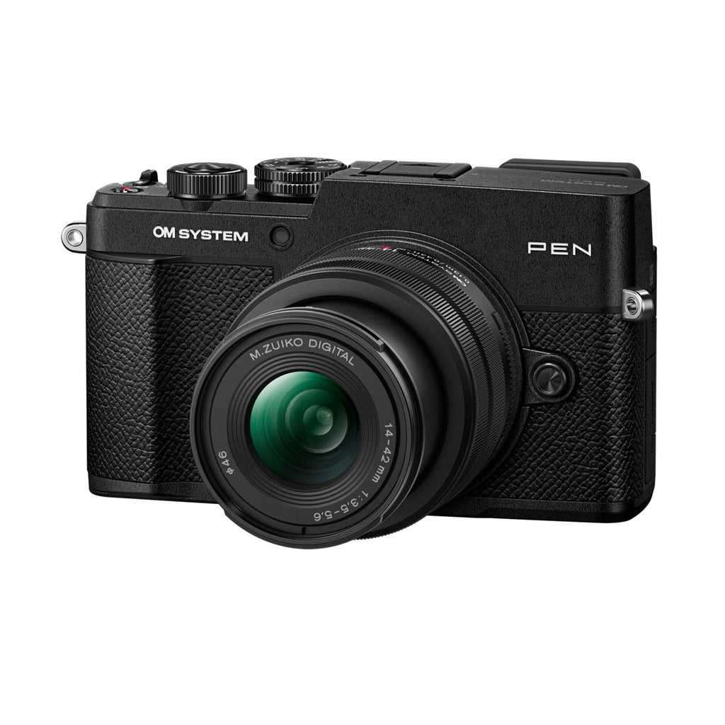 OM System PEN Camera with 14-42mm III and 40-150mm R Lenses, Black