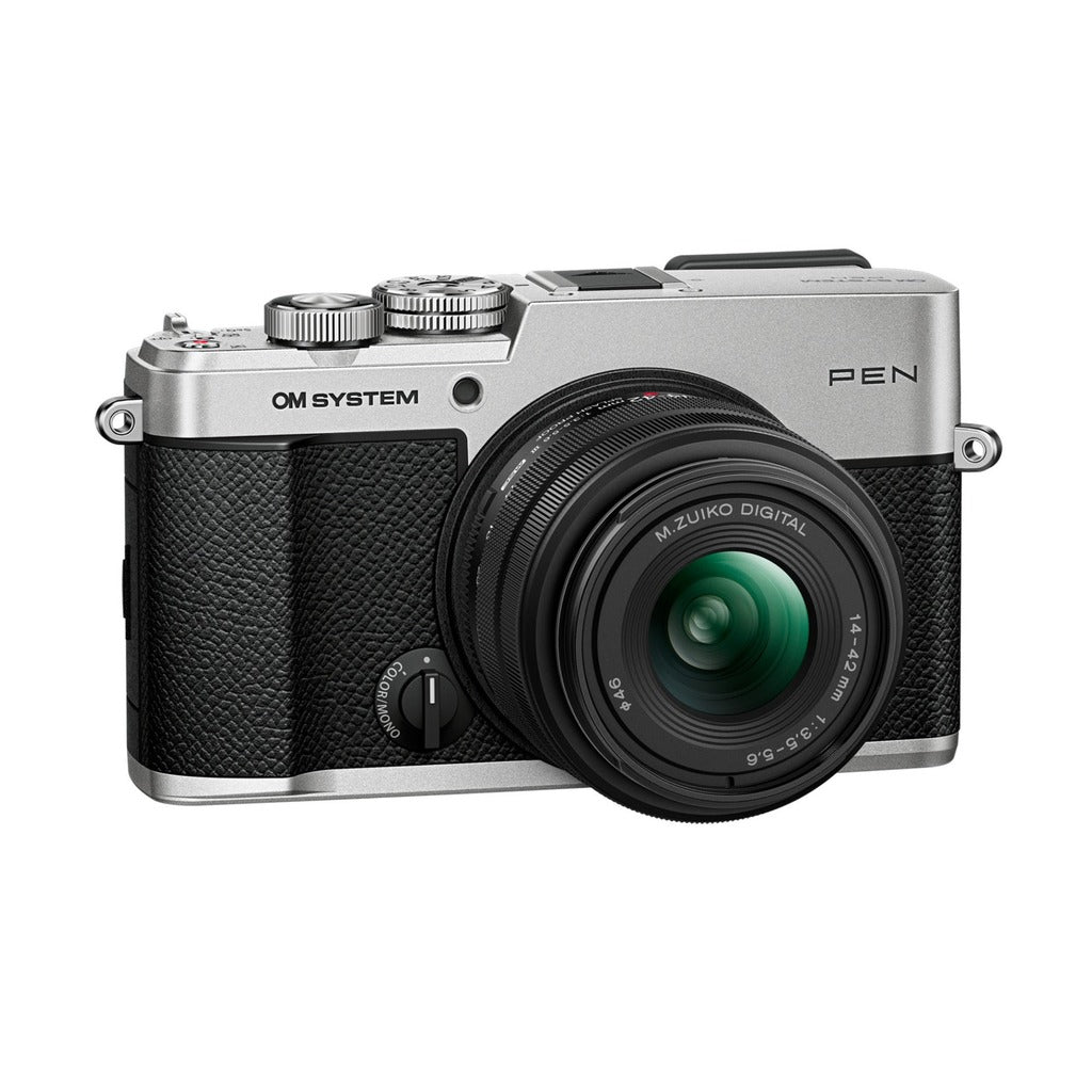 OM System PEN Camera with 14-42mm III and 40-150mm R Lenses, Silver