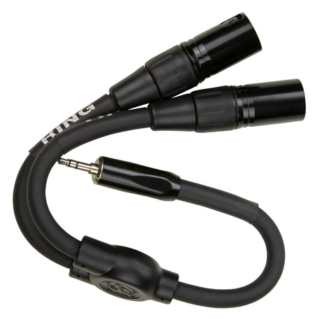 Pig Hog PY-M352XM 3.5mm to Dual XLR Male Y Cable, 6-Inch