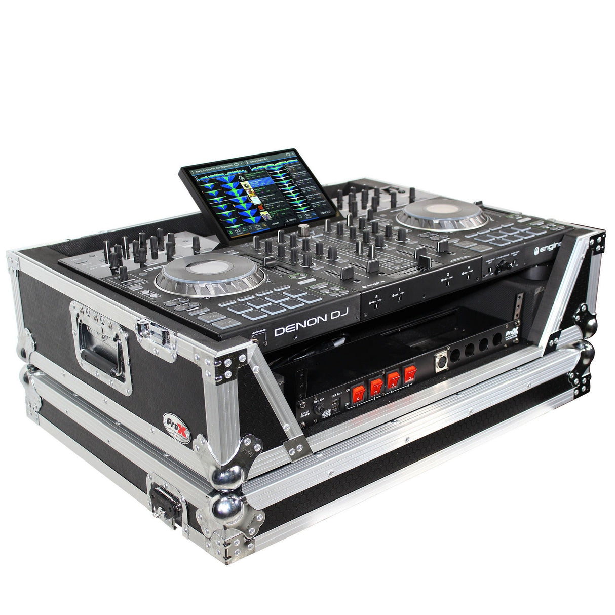 ProX XS-PRIME4 Case for Denon PRIME 4 DJ Controller with Rack Space and Wheels