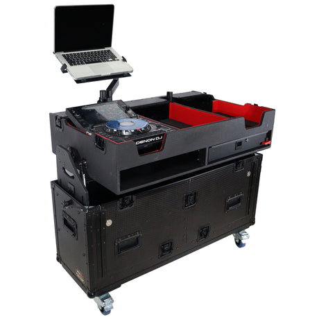 ProX XZF-DNSC6000 Flip-Ready Easy Retracting Hydraulic Lift Case for Denon DJ SC 6000 PRIME | X1850 PRIME