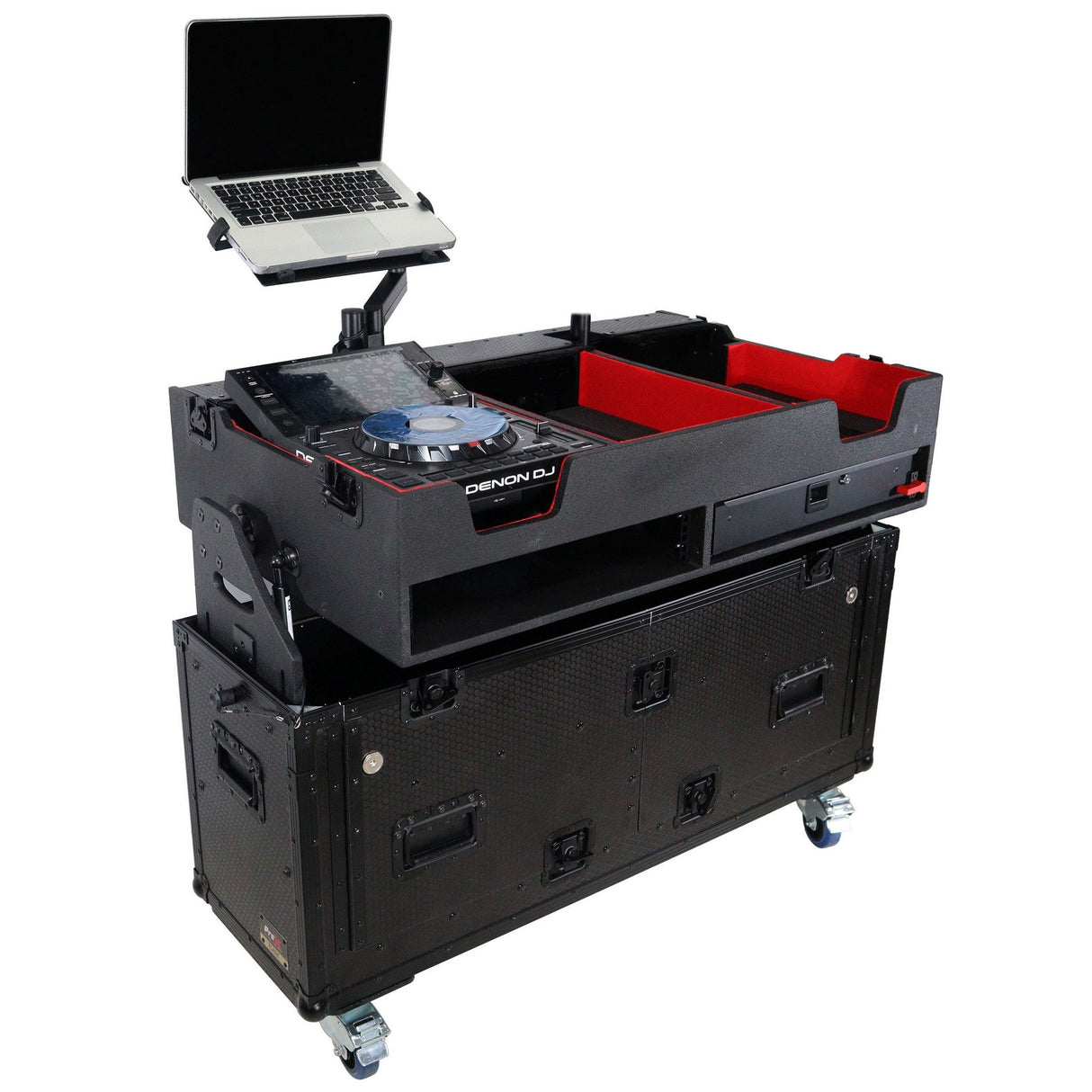 ProX XZF-DNSC6000 Flip-Ready Easy Retracting Hydraulic Lift Case for Denon DJ SC 6000 PRIME | X1850 PRIME