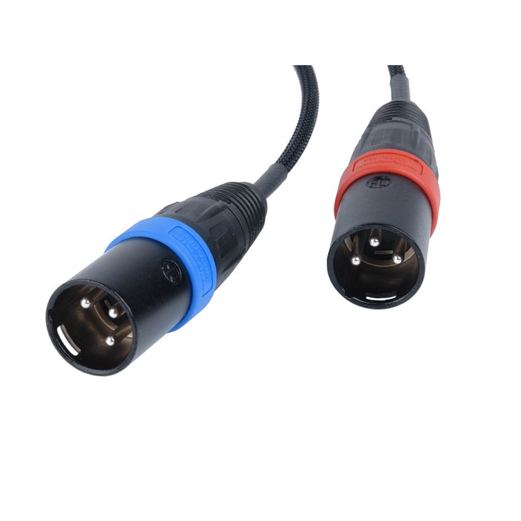 Remote Audio CAT5F2X3M18 TA5F to Dual XLR3M Balanced Stereo Breakout 18 in