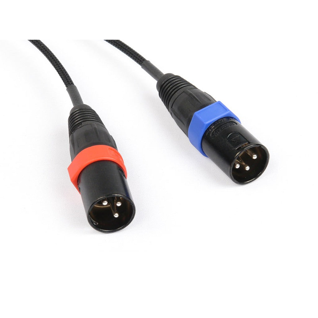 Remote Audio CAT5FR2X3M18 Right-Angle TA5F to Dual XLR3M Stereo Breakout 18 in