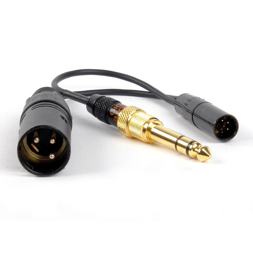 Remote Audio HSADDB Dynamic Headset Breakout TA5M to 3.5mm TRS and XLR3M 9 in