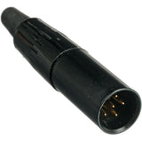 Remote Audio TA5M-B 5-Pin TA5M Mini XLR Male Cable Connector Black