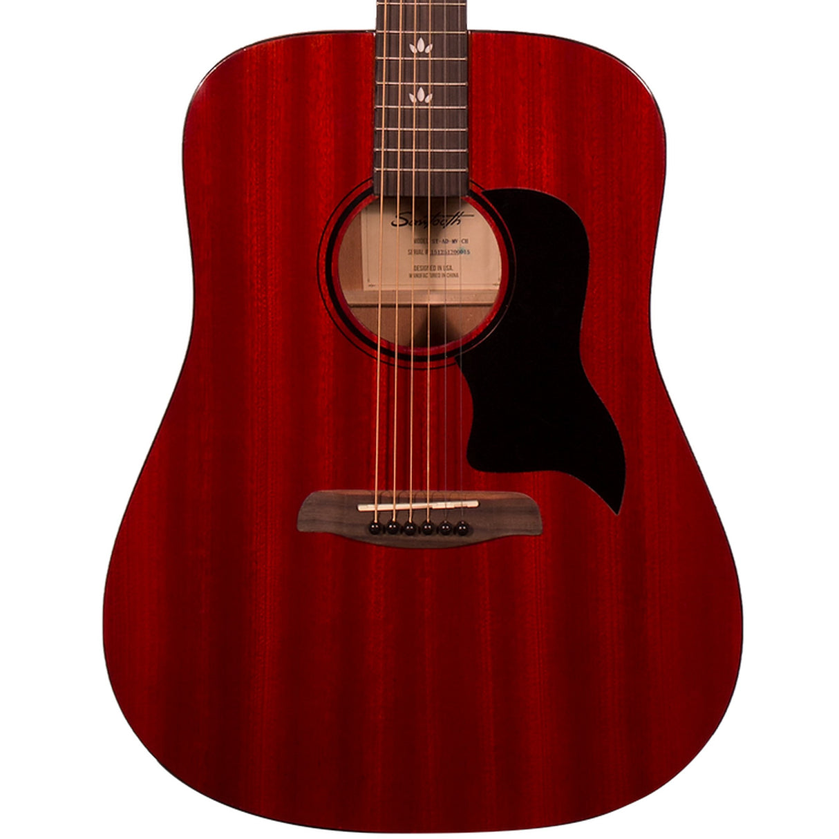 Sawtooth Transparent Cherry Mahogany Acoustic Guitar, Right-Handed