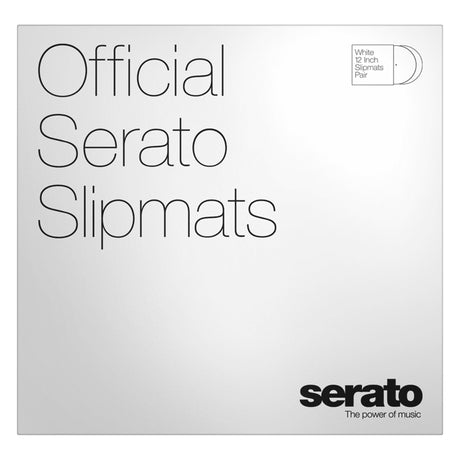 Serato OSA-SM-FL-WHT 12-Inch Logo Slipmats Vinyl, Black on White Pair