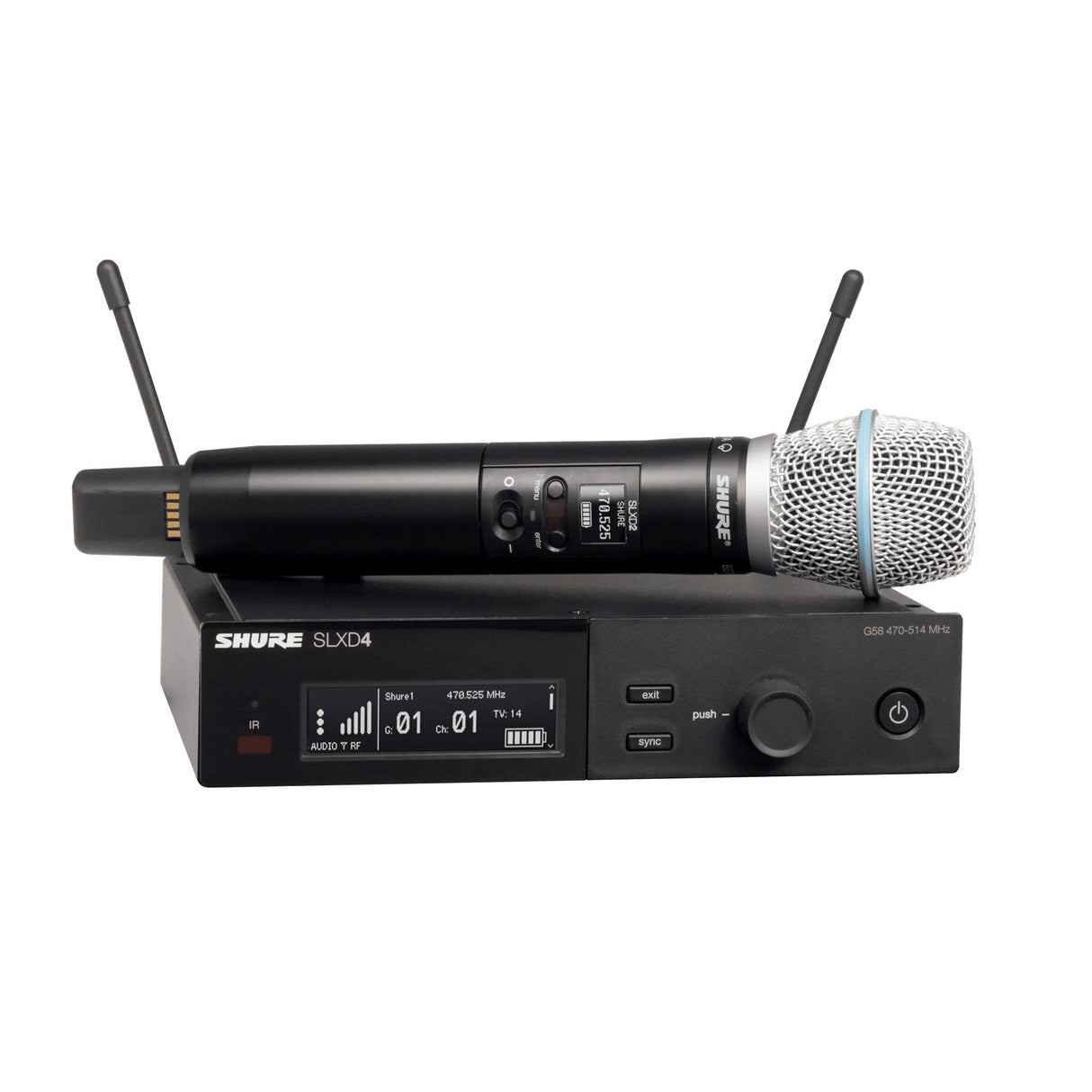 Shure SLXD2/B87A Wireless Handheld Microphone Transmitter, H55 514-558 MHz