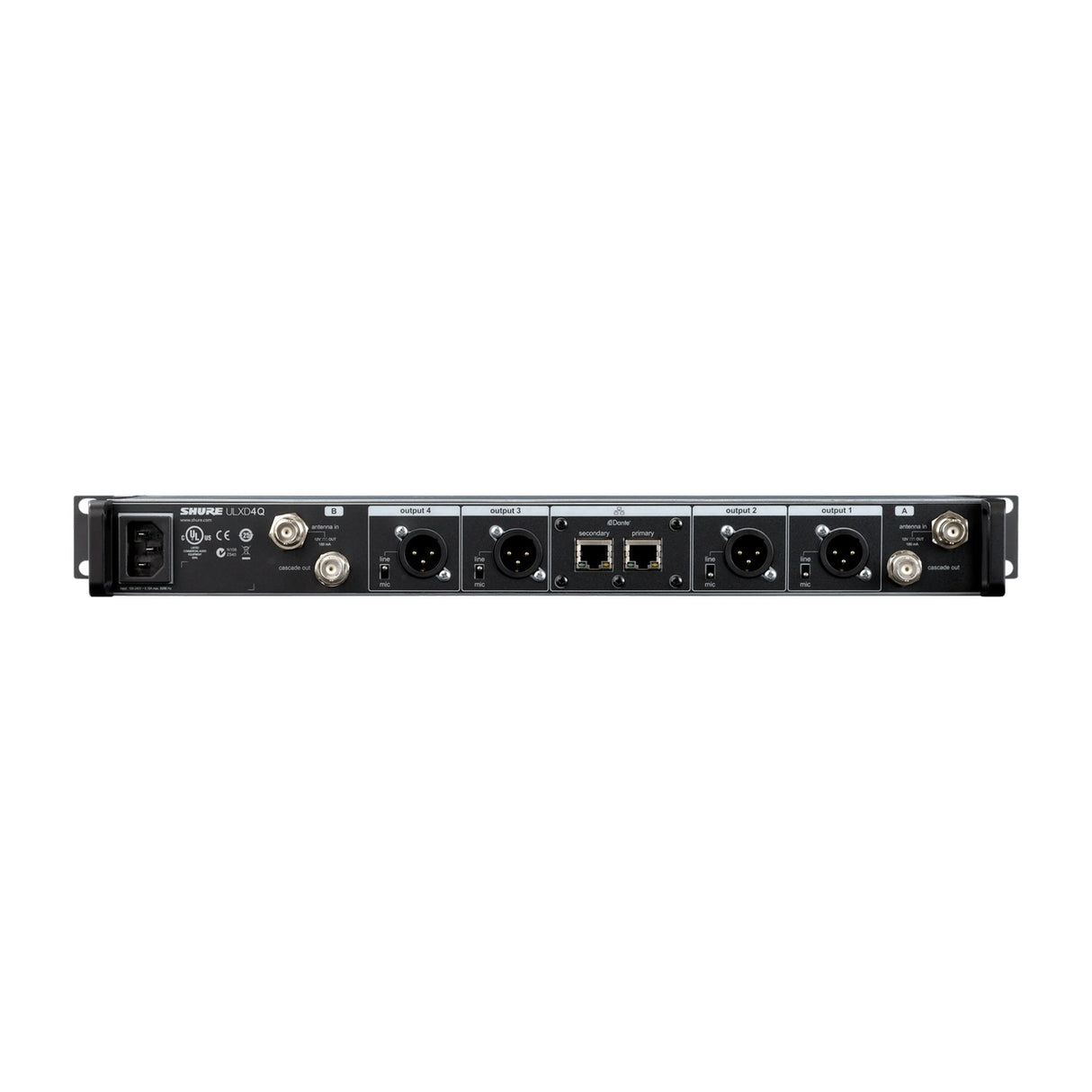 Shure ULXD4Q Quad-Channel Digital Wireless Receiver G57 Band (470-608 MHz)