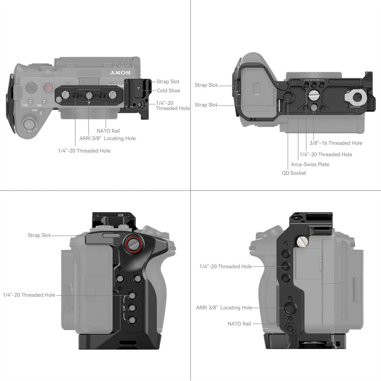 SmallRig 5823 Cage Kit for Sony FX3 / FX30 Camera Rig