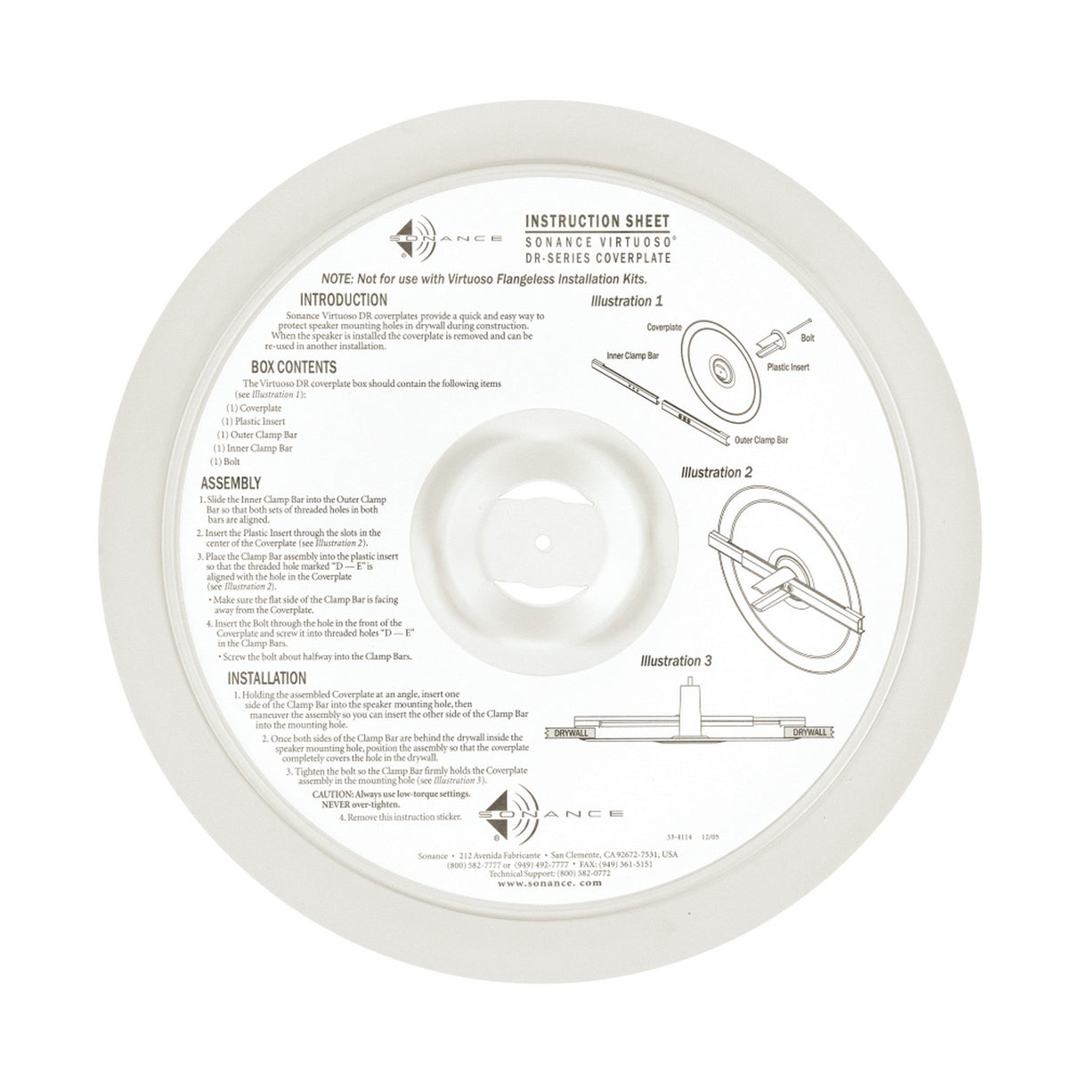 Sonance Large Round Coverplate, Pair