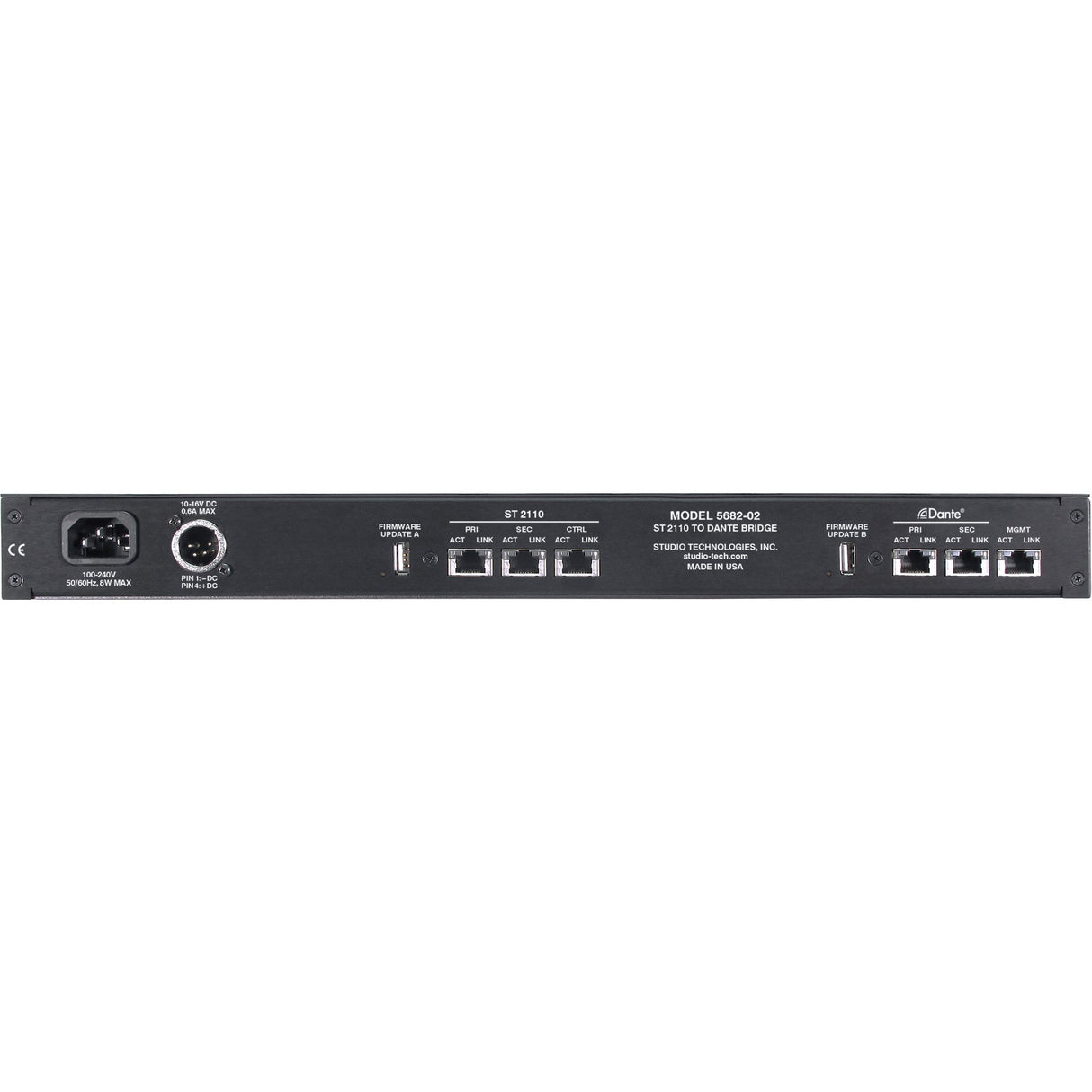 Studio Technologies 5682-02 64-Channel 1RU ST 2110 to Dante Bridge