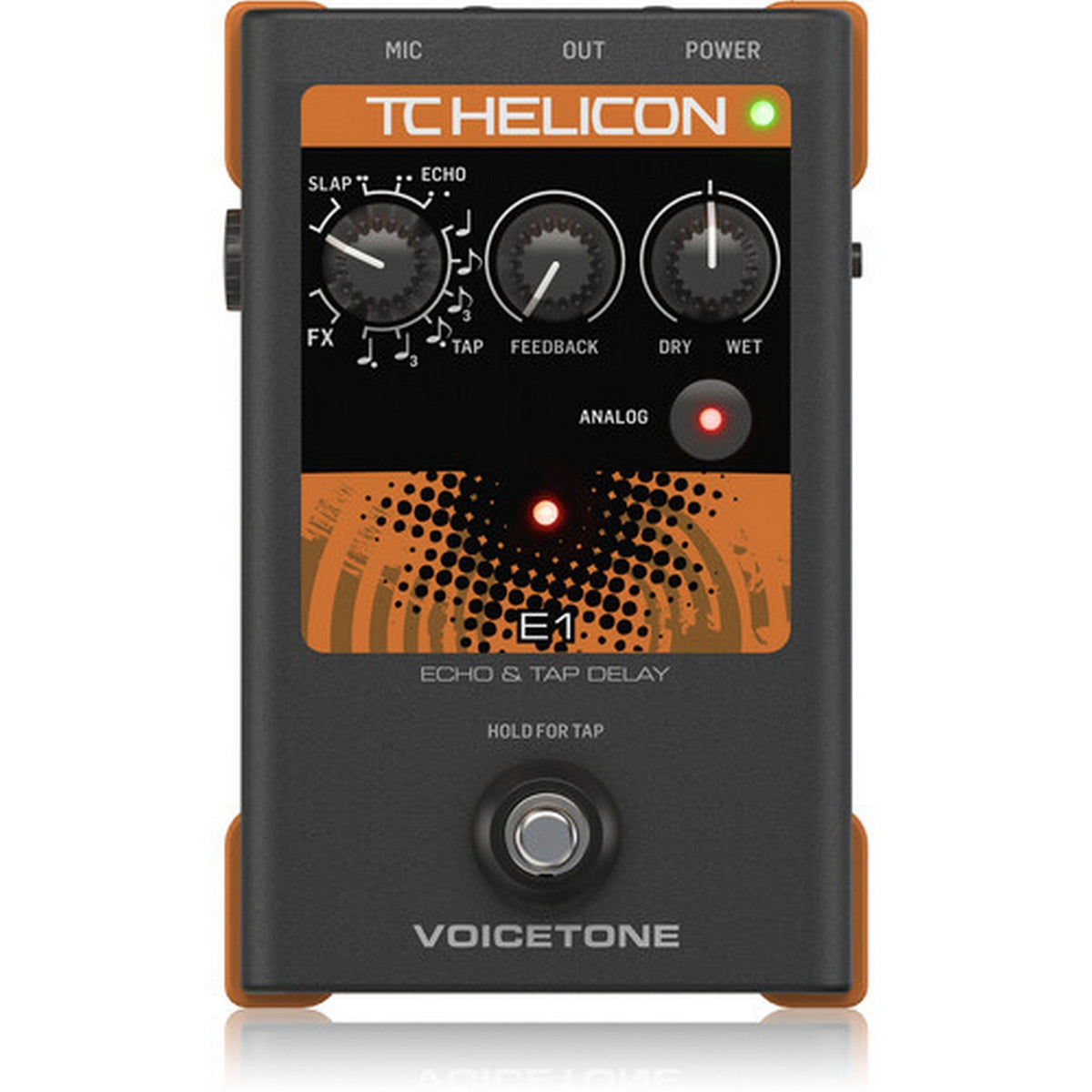 TC Helicon VoiceTone E1 Vocal Echo & Tap Delay Effects Pedal