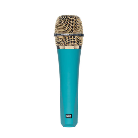 Telefunken M80 Supercardioid Handheld Dynamic Microphone, Turquoise with Gold Grille