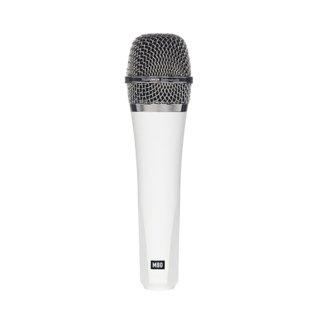 Telefunken M80 Supercardioid Handheld Dynamic Microphone, White with Chrome Grille