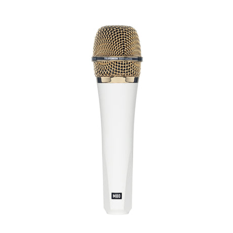 Telefunken M80 Supercardioid Handheld Dynamic Microphone, White with Gold Grille